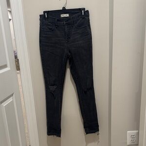 Madewell Distressed High Rise Skinny Jeans